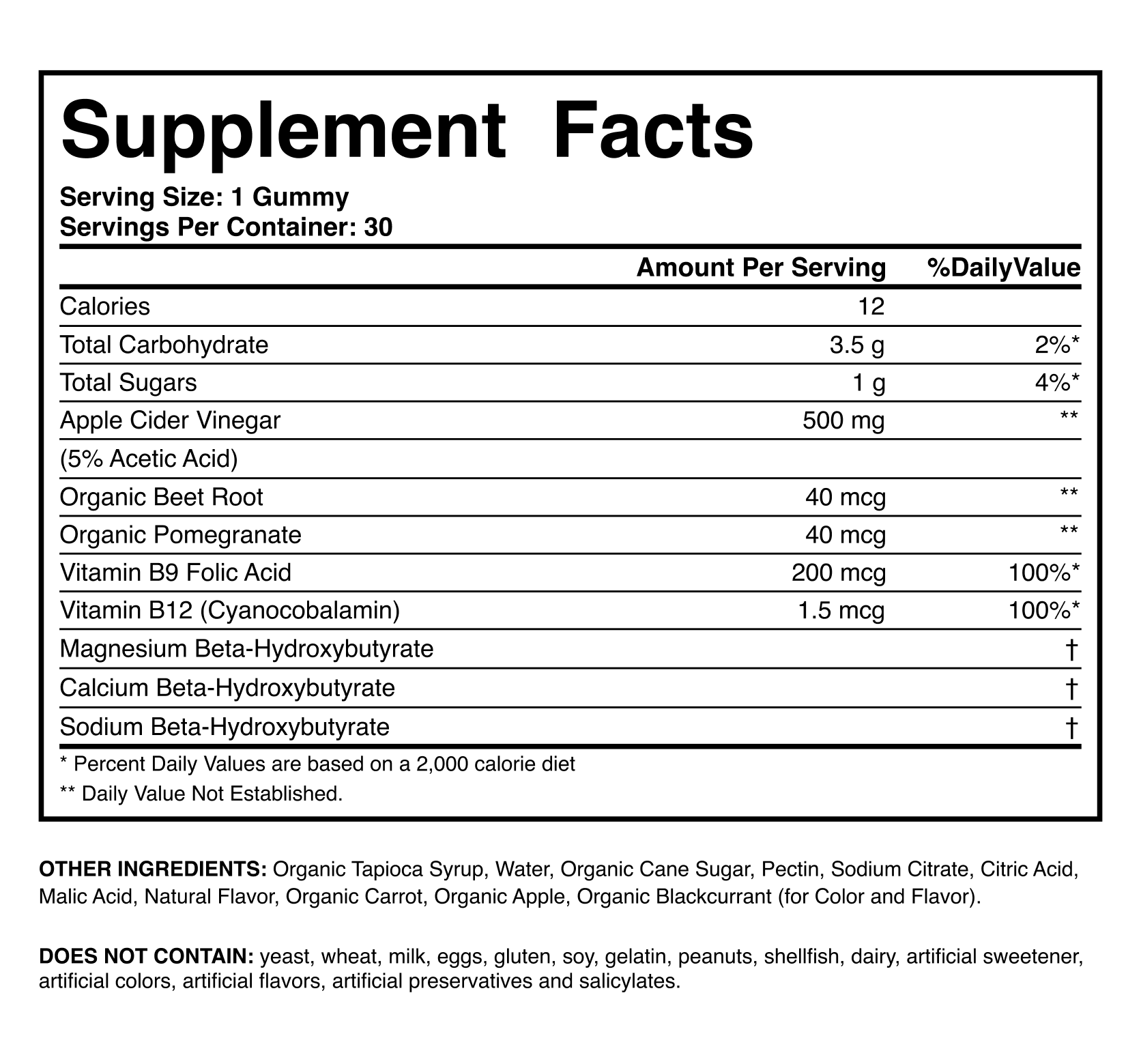 Keto + ACV Gummies ingredients
