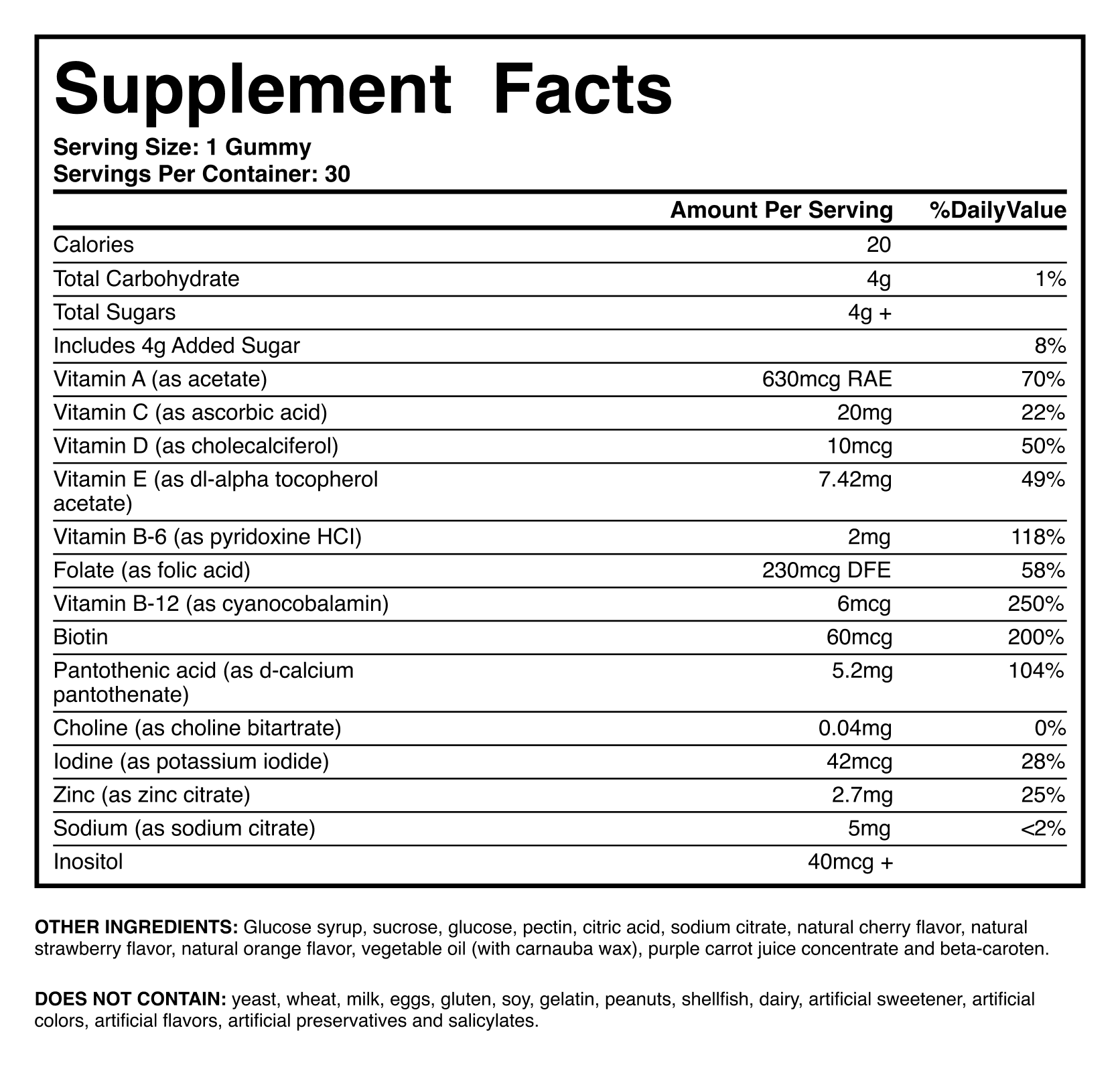 MultiVitamin ingredients